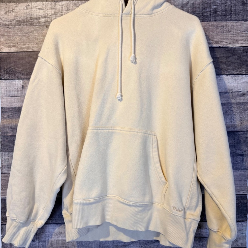 TNA Aritzia Cozy Fleece Cream Yellow Boyfriend Hoodie M‎ Sweatfleece Cozycore